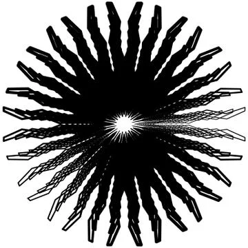 Geometric radial element. Abstract concentric, radial geometric motif Stock-Illustration