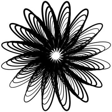 Geometric radial element. Abstract concentric, radial geometric motif Ilustração Stock