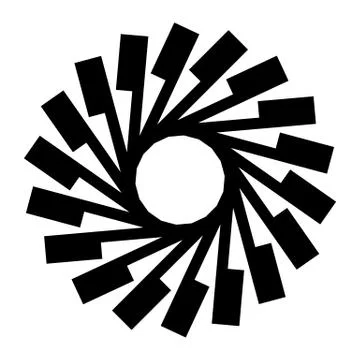 Geometric radial element. Abstract concentric, radial geometric motif Stock Illustration
