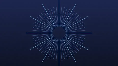 Geometric radial lines explosion abstract design on dark background Stock Illustration