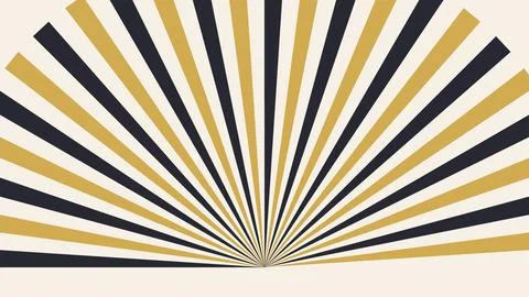 Geometric radial stripes pattern with black gold gradient design Stock Illustration