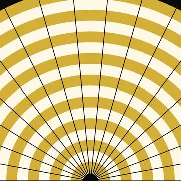 Geometric radial stripes pattern with concentric circles and central point Stock Illustration