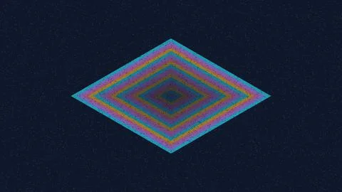 Geometric rainbow diamond pattern abstract design with concentric layers Stock Illustration