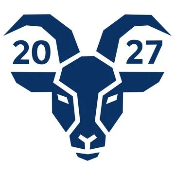 Geometric ram head 2027 vector icon Stock Illustration
