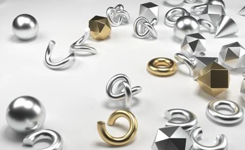 Geometric Realistic Looking Primitive Objects Stockillustratie