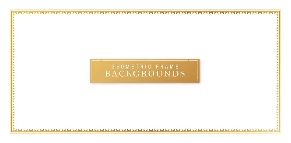 Geometric Rectangle Frame Gold Stock Illustration