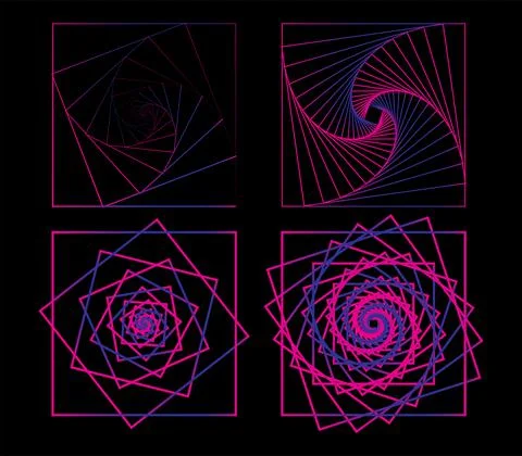 Geometric Rectangle Line Pink Blue Element Set Art 스톡 일러스트