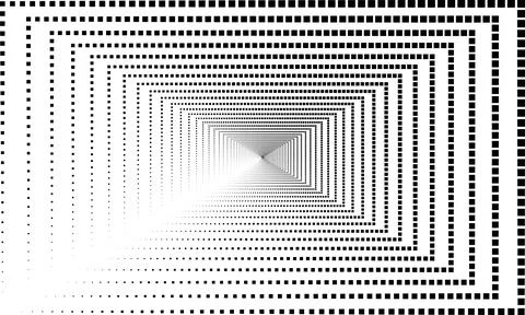 Geometric rectangular background composed of chains of squares of varying t.. Stockillustratie