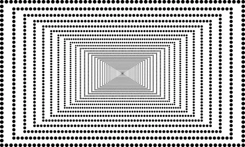 Geometric rectangular background with polka dot chains Stock Illustration