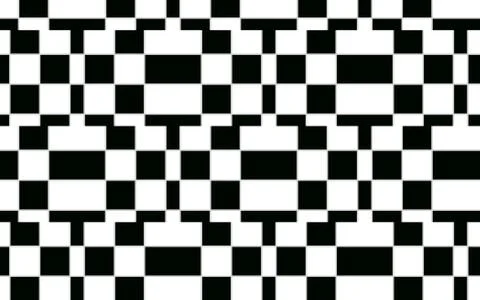 Geometric rectangular black and white pattern abstract background Stock Illustration