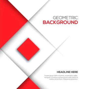 Geometric red 3D background Stock Illustration