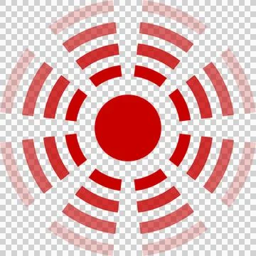 Geometric red circle pattern with concentric arches radiating outward on a .. Stock Illustration