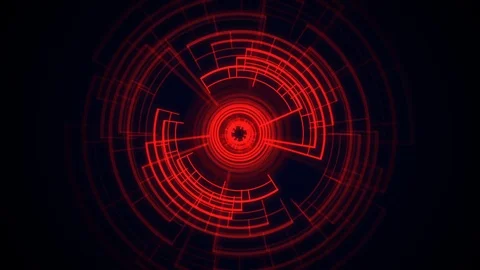 Geometric red figures in movement on a dark background Stock Footage 113107702