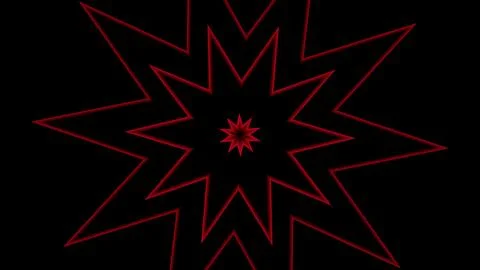Geometric red star neon light symmetry Stock Illustration