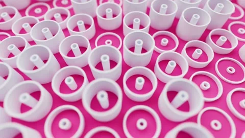 Geometric red white circular background with round shapes, wavy mosaic surface Stock Footage 162886578