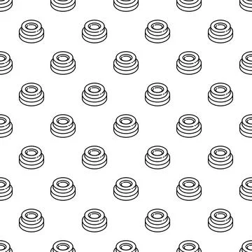 Geometric repeating seamless ring pattern in outline design イラスト素材
