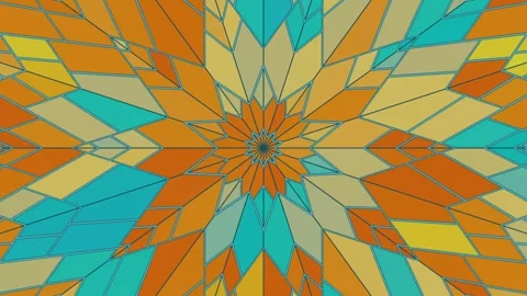 Geometric Retro Kaleido Loop Stock Footage 309649324