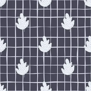Geometric retro oak seamless pattern. Vintage foliage backdrop. Stock Illustration