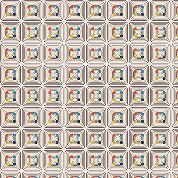 Geometric Retro Pattern Background with Colorful Concentric Squares and Cir.. Stock Illustration