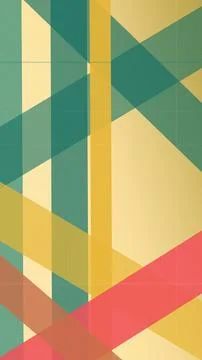 A geometric retro pattern background with teal, yellow, and coral shapes cr.. Stockillustratie