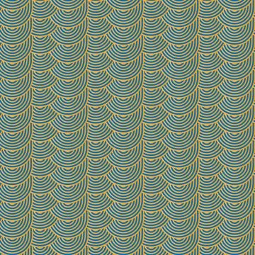 Geometric Retro Pattern Blue And Orange Seamless Background Wallpaper In Ar.. イラスト素材