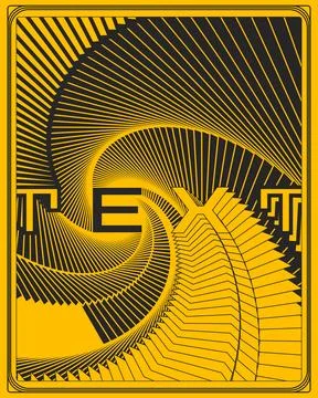 Geometric Retro Text Poster Yellow Background Lightning Bolt Modern Art Print Stock Illustration