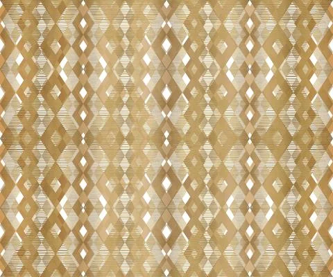 Geometric Rhombus Seamless Pattern Design Bronze Gold on White Background wit Stock Illustration