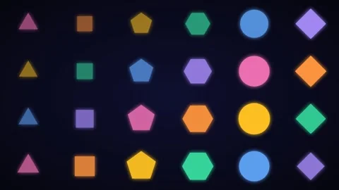Geometric Rhythm Grid Seamless Loop 4K — Pulsing Shapes Background 스톡 동영상 333780108