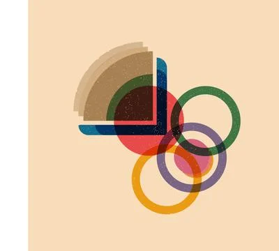 Geometric Risograph effect Illustrazione stock