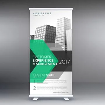 Geometric roll up banner vector design template for your presentation Stock Illustration
