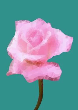 Geometric rose flower Stock Illustration