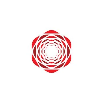 Geometric rose flower vector icon logo design Stock-Illustration