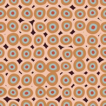 Geometric round cells seamless vector pattern Stock Illustration