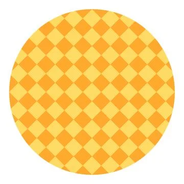 Geometric round circle shape argyle diamond pattern design element yellow orange Stock Illustration