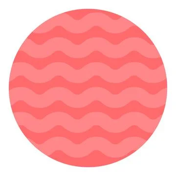 Geometric round circle shape wavy lines ocean wave pattern design element coral Stock Illustration