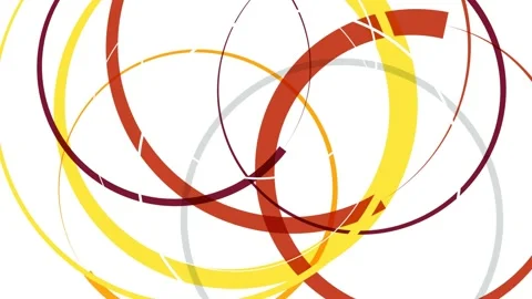 Geometric round circle shapes design white background. Circles in rotation an Stock Footage 153894676