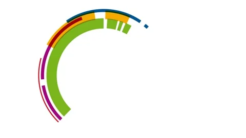 Geometric round circle shapes design. Circles in rotation and movement. Anima Stock Footage 177279004