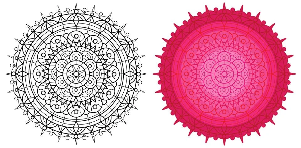 Geometric round pattern. Mandala for coloring book. Stock Illustration