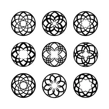 Geometric Round Shape Vector Set Stock Illustration