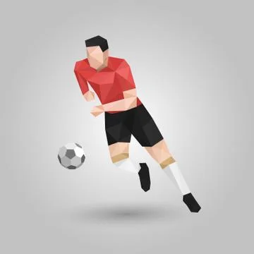 Geometric run with ball Stock Illustration