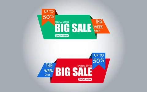 Geometric sale banner in vector format. Stock Illustration