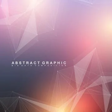 Geometric scientific background molecule and communication. Big data complex イラスト素材