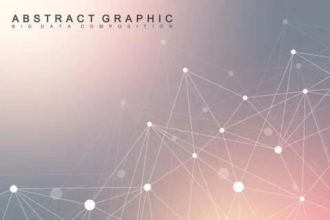 Geometric scientific background molecule and communication. Big data complex Stock Illustration