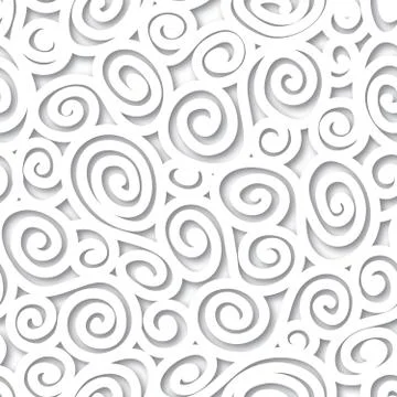 Geometric scroll seamless pattern. Abstract swirl line background Stock Illustration