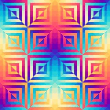 Geometric seamless abstract pattern in low poly style. Small squares regular Stock Illustration