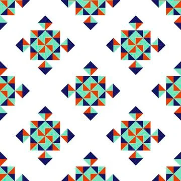Geometric seamless background. Colorful vector pattern of bright triangles on Stock Illustration