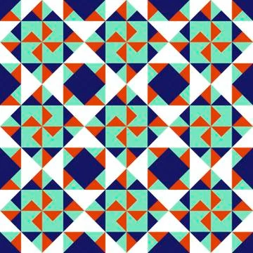 Geometric seamless background. Colrful vector pattern of bright triangles on  Stock Illustration