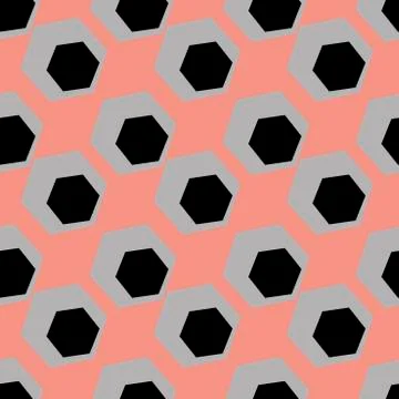 Geometric seamless background with hexagon. Three colors. Vector illustration Stock Illustration