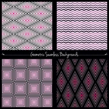 Geometric seamless background set Stock-Illustration