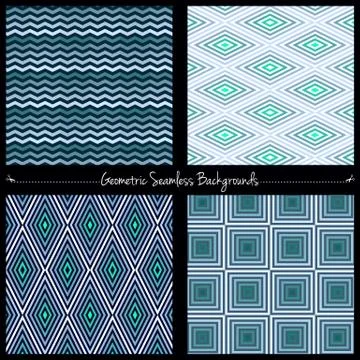 Geometric seamless background set Stock Illustration